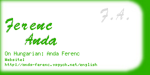 ferenc anda business card
